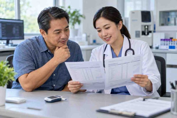 Pasien berkonsultasi tentang hasil gula darah tinggi tetapi HbA1c normal